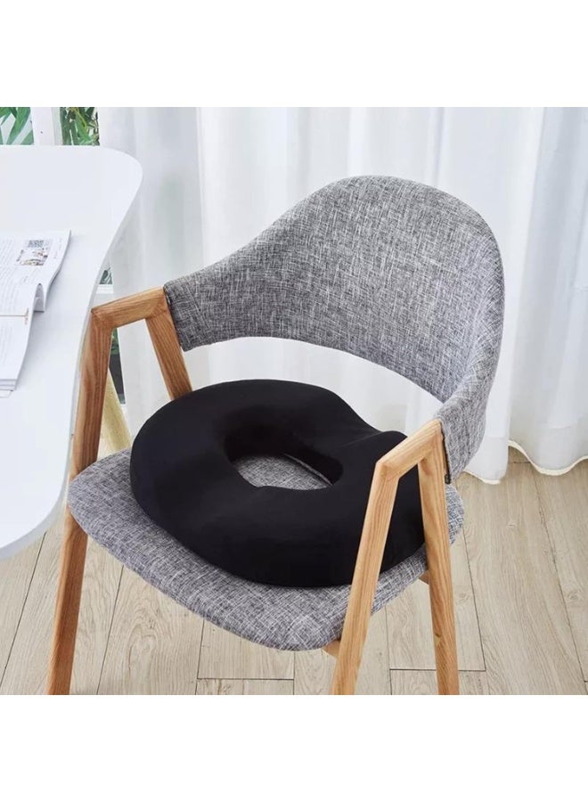 Donut-shaped seat cushion, memory foam seat pillow, donut-shaped backrest cushion, black - Image 1